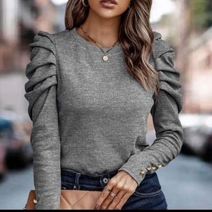 Gray blouse Size Medium